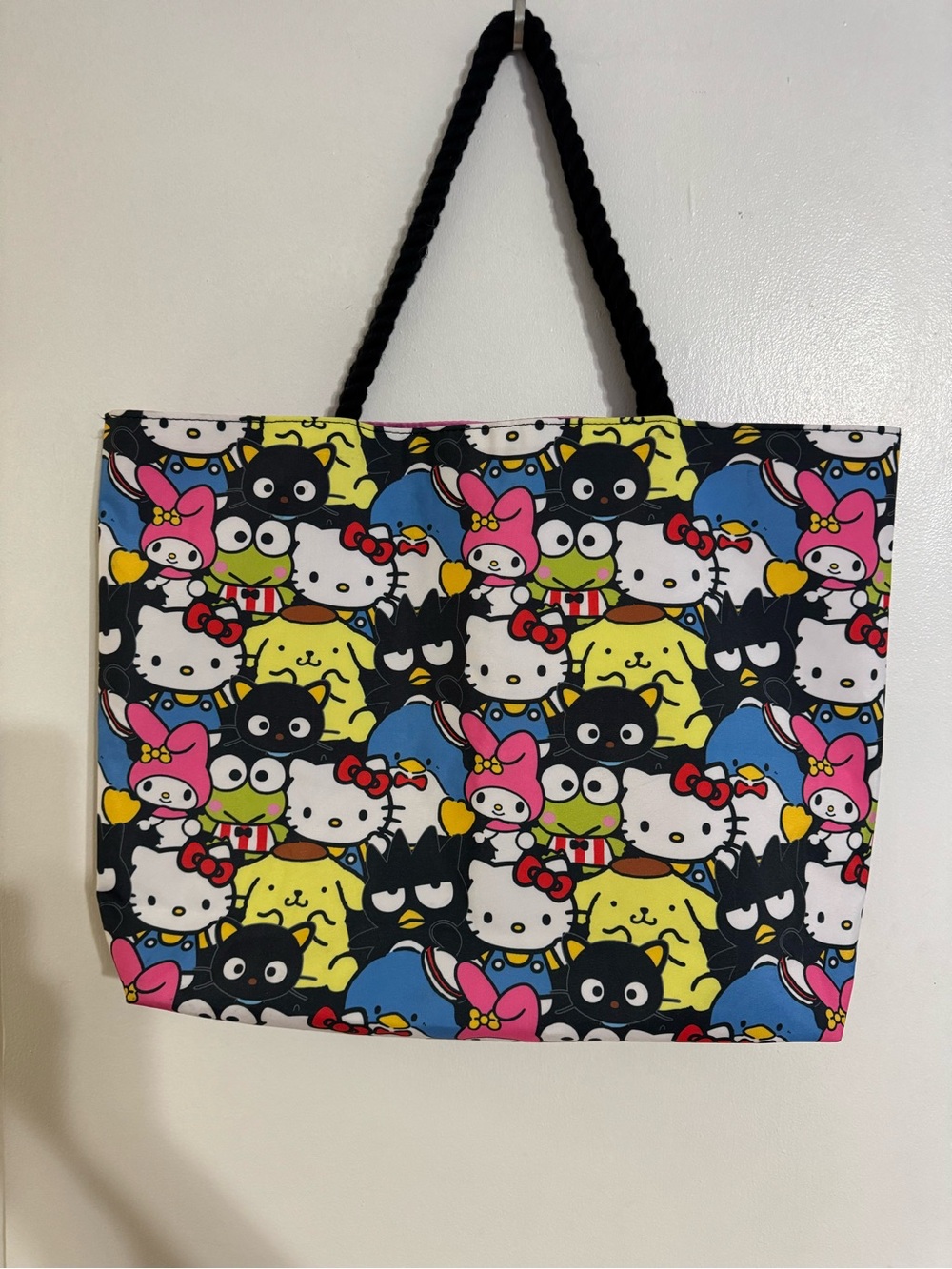 Hello Kitty Patterned Tote Bag in Multicolor EUC